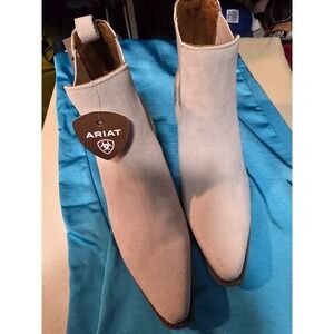 Ariat ankle boots women 9 BM med bradley cloudehite suede/embosed